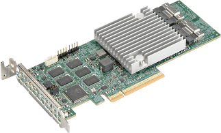 Supermicro 12Gb/s Multi-Port SAS PCIe Gen 4.0 Internal RAID Adapter - (-16DD/-32DD) - Low Profile X8 Pcie Gen 4.0 Root Complex Interface - AOC-S3916L-H16IR