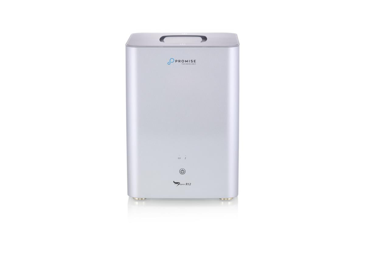 Promise Pegasus R12 - Storage Enclosure - Tower - 2.2Ghz - Quad-Core - 8Gb Ddr4 Ecc Dimm - 12X16Tb Hdd - 3.5'' - Sata 6 Gb/S - Raid 0, 1, 5, 6, 10, 50, 60, Jbod - Thunderbolt 4 - Power Supply - Ac 100 240, 50 60Hz - 3-Years Standard - PGR12XXXXF16TG