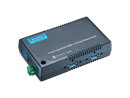 Advantech B+B SmartWorx 4-Port Isolated USB 3.0 SuperSpeed Hub, LED Indicators, 2500 VDC Isolation, 10–30 VDC External Power – USB-4630-BE