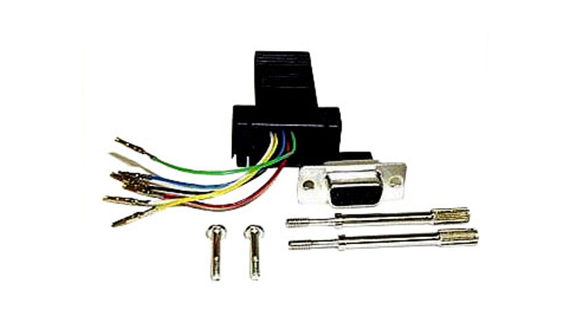 Advantech B+B SmartWorx Modular Jack Adapter, DB9 Male to RJ45 Female, 8 Wire Leads for RS-232 - BB-9F8CK