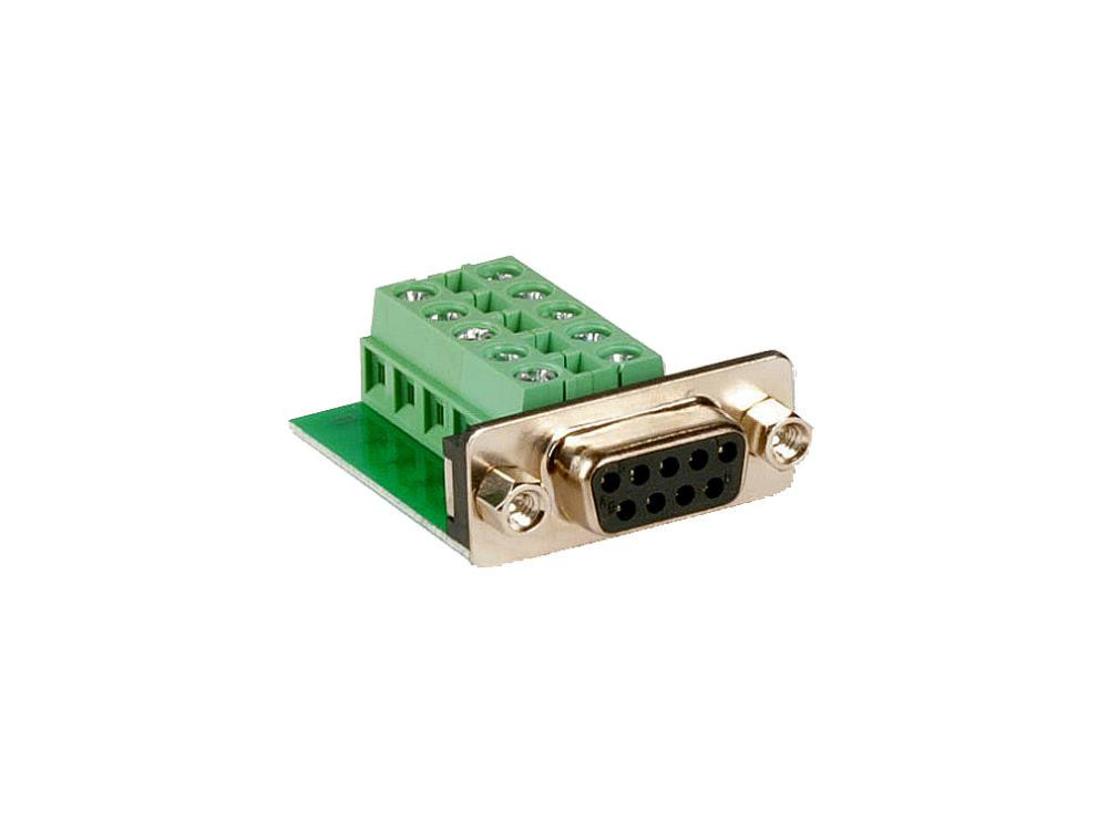 Advantech B+B SmartWorx DB9 Female to Terminal Block Connector, Field Termination for All 9 Pins + Ground – BB-DGB9FT