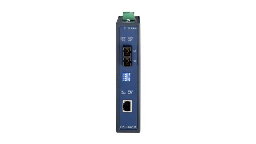 Advantech B+B SmartWorx Ethernet to Fiber Media Converter, 10/100 Mbps RJ45 to Multi-Mode SC Fiber – EKI-2541M-BE