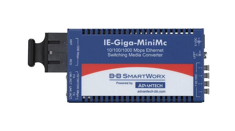 Advantech B+B SmartWorx Ie Giga Minimc Tx/ssfx-sm1310-sc Wdm W/ac Power Adapter (1310xmt/1550rvc). - IMC-370I-SST-PS-B