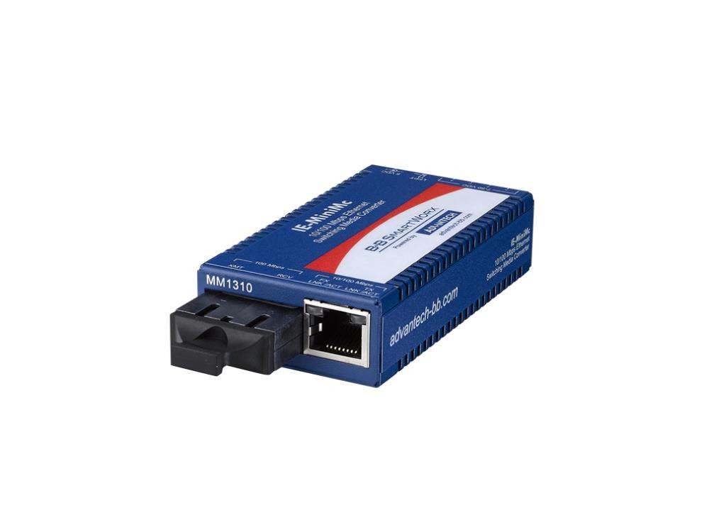 Advantech B+B SmartWorx IE-MiniMc Media Converter, 10/100Mbps TP to SSFX SM1310 SC WDM, Auto-Negotiation – IMC-350I-SST-B