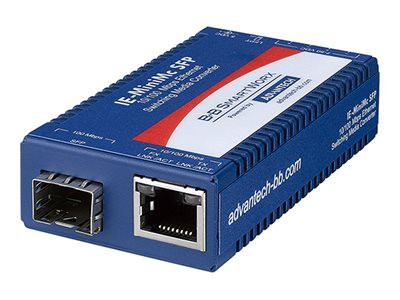 Advantech B+B SmartWorx IMC-350I series - Fiber media converter - 100Mb LAN - 10Base-T, 100Base-TX, 100Base-FX - IMC-350I-SFP-B