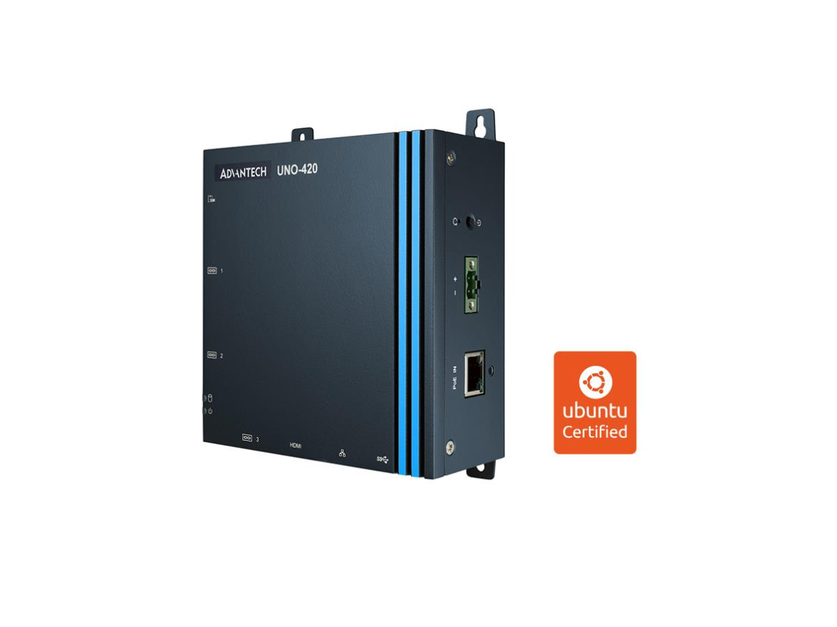 Advantech B+B SmartWorx Ruggedized Fanless Embedded PC, Intel Atom E3815, 3x COM, 2x LAN (1x PoE), 8x Programmable GPIO – UNO-420-E0A