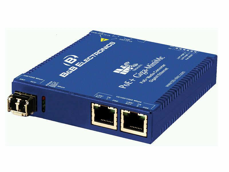 Advantech B+B SmartWorx Single Port Poe+ Giga Minimc LFPT TX/SFP Includes 1 MM1300/155 SFP Module With AC Power For Secure Environments - BB-857-11911PC-A