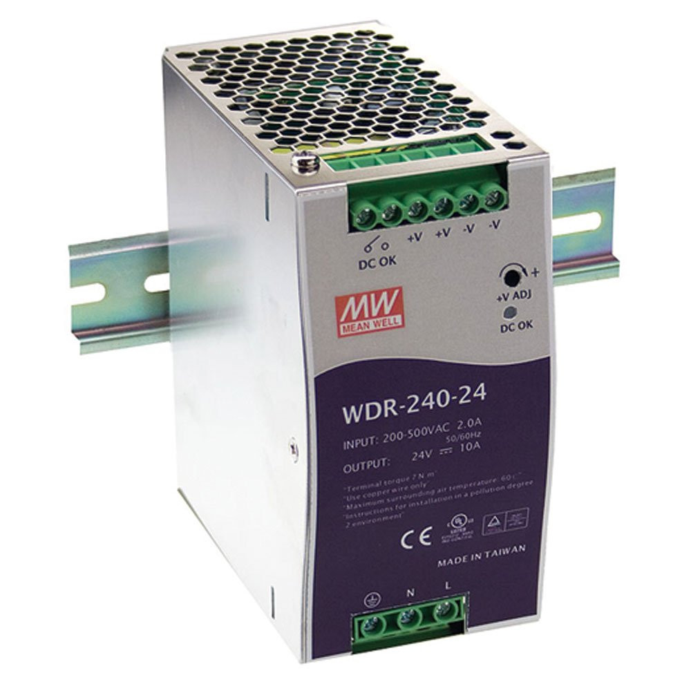 Advantech B+B SmartWorx Power Supply, DIN, Wide Voltage Input, 240W, 24V – BB-WDR-240-24