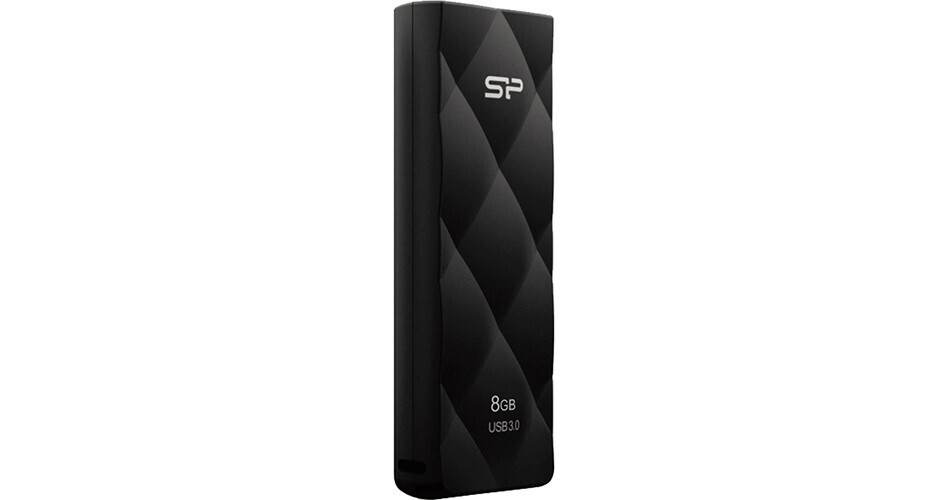 Silicon Power 8GB Blaze B20, USB 3.2 Gen 1, Matt Black - SP008GBUF3B20V1K