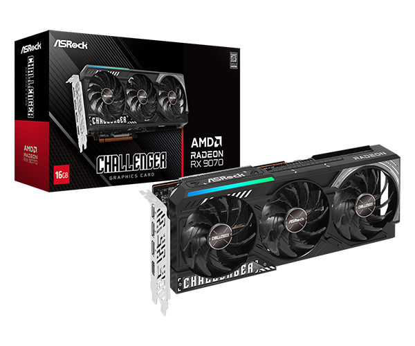AsRock AMD Radeon RX 9070 Challenger 16GB - 16GB GDDR6 on 256-Bit Memory Bus - RX9070 CL 16G