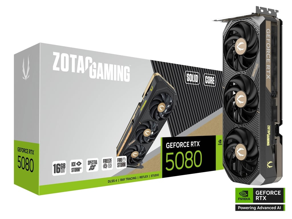 Zotac Gaming Geforce RTX 5080 Solid Core - Powered by the NVIDIA Blackwell architecture and DLSS 4 - ZT-B50800D2-10P