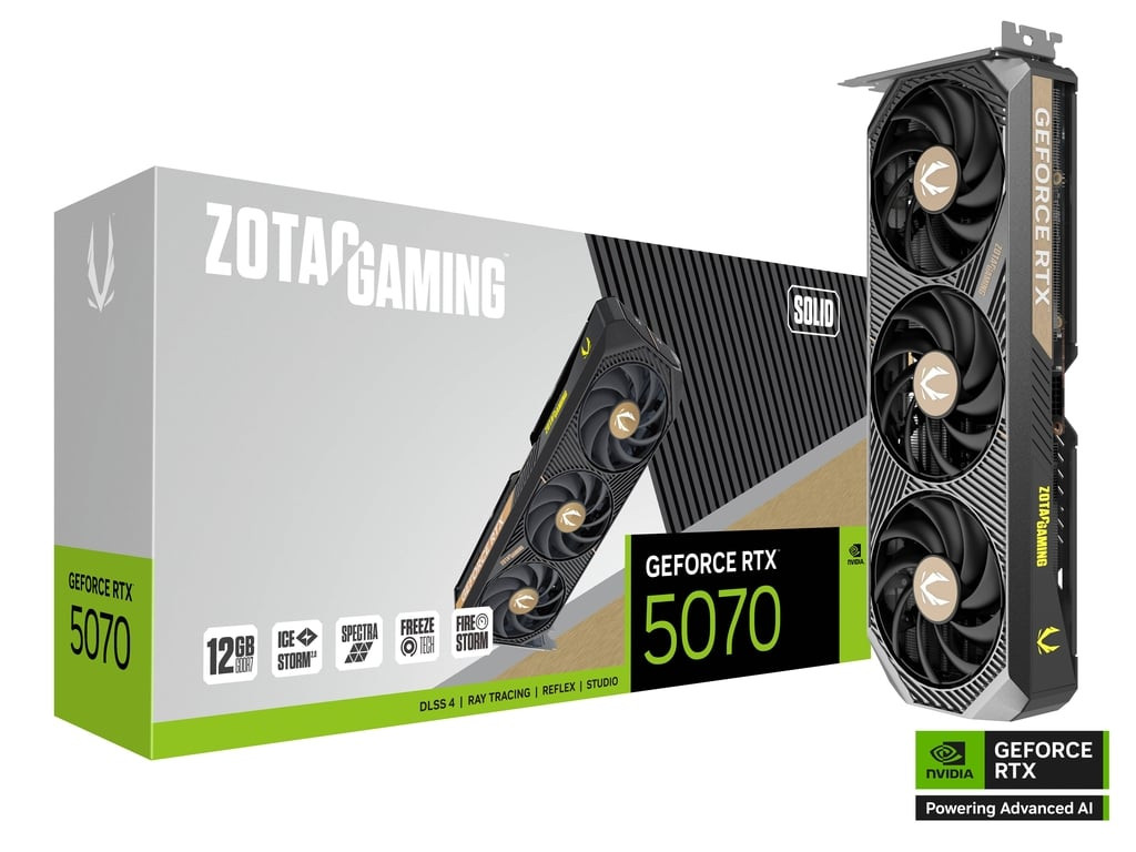 Zotac Gaming GeForce RTX 5070 Solid - Powered by the NVIDIA Blackwell architecture and DLSS 4 - ZT-B50700D-10P