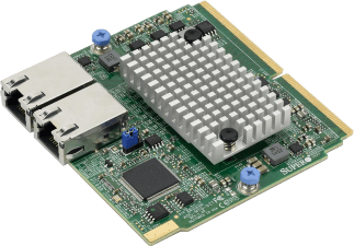 Supermicro Broadcom NetXtreme E-Series 10G Base-T Ethernet Adapter - Super I/O Module (SIOM) Form Factor - Broadcom BCM57416 10gbe Controller - Dual RJ45 Connectors - AOC-MTG-B2TM