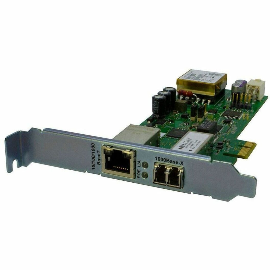 Transition PCIe Gigabit Ethernet Fiber Network Interface Card with PoE+ - N-GXE-POE-LC-01