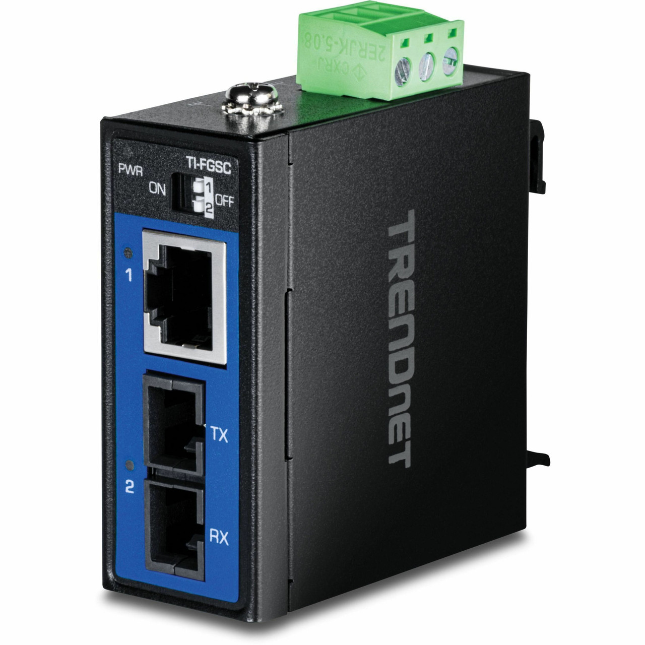 TRENDnet Hardened Industrial 1000Base-LX Multi-Mode SC Fiber Converter (1km, 0.62mi.) - TI-FGSC