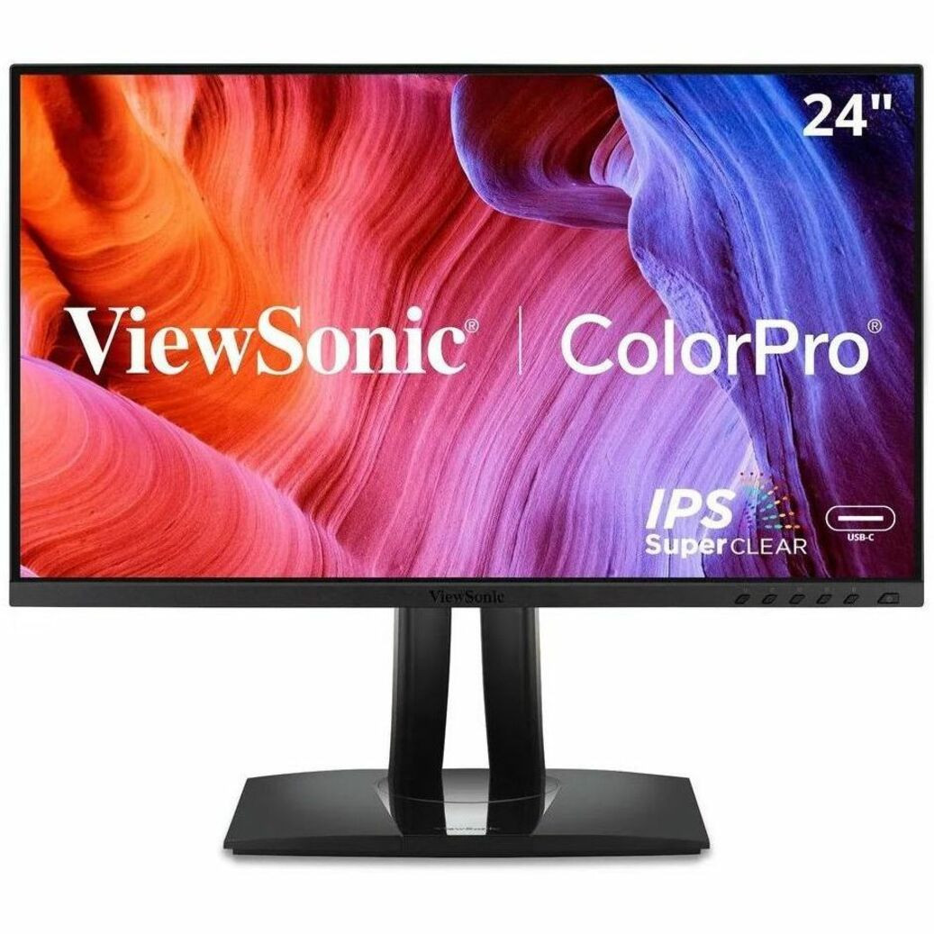 Viewsonic VP2456A 24 Inch 1080p IPS Monitor with Advanced Ergonomics, ColorPro 100% sRGB Rec 709, Pantone Validated, 14-bit 3D LUT, 120Hz, USB, HDMI, DisplayPort, 90W USB C for Home and Office - VP2456A