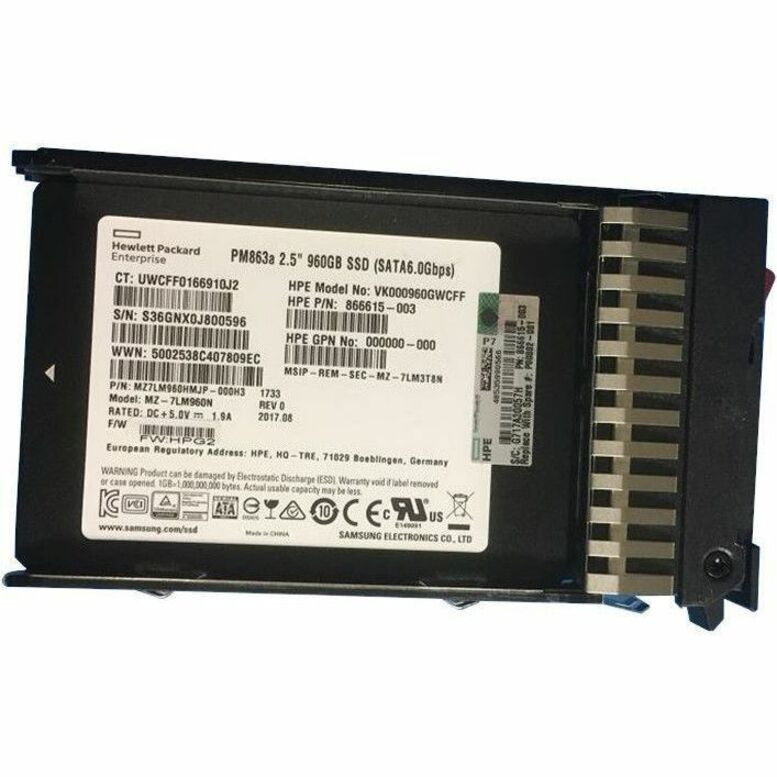 HPE 960 GB Solid State Drive - 2.5" Internal - SATA (SATA/600) - Read Intensive - P00802-001