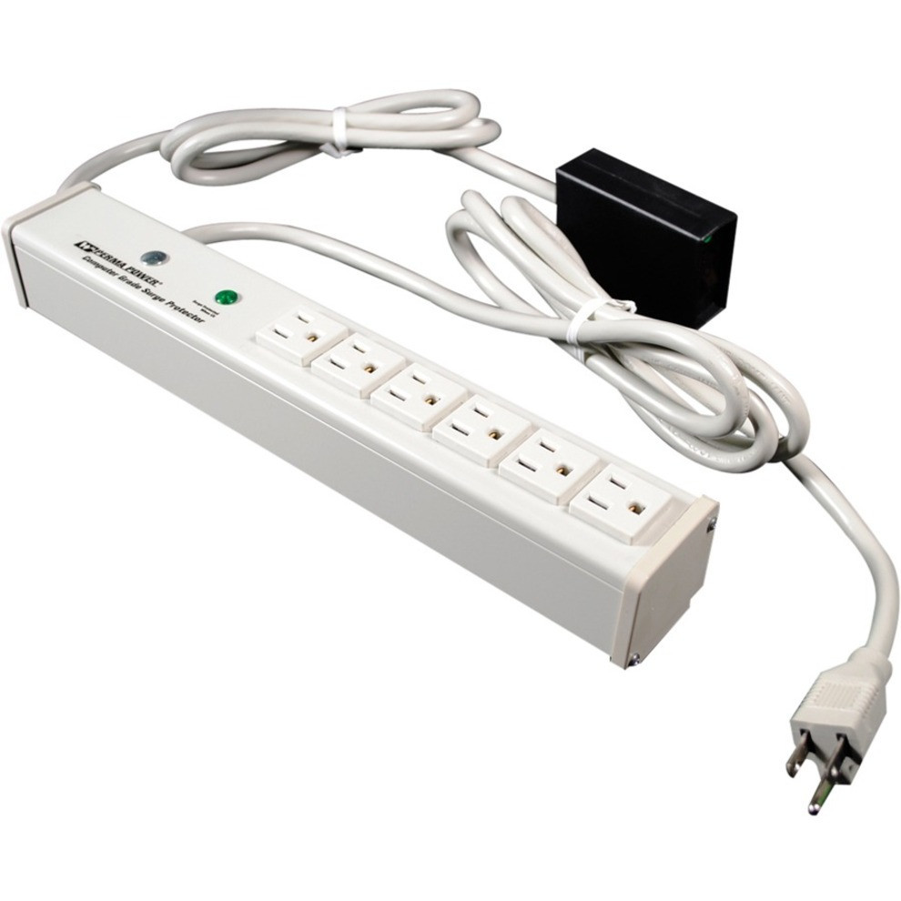 Wiremold Perma Power 6-Outlet Surge Supressor/Protector - M6BZR