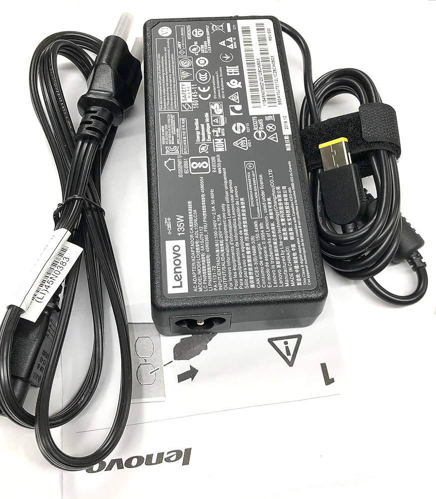 Lenovo AC Adapter - 135 W - 120 V AC, 230 V AC Input - 20 V DC Output - 6.75 A- PA-1131-72
