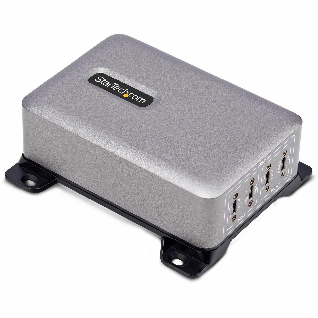 StarTech 4-Port Multi-Device USB-C Charger, 240W Total, Single Port 140W EPR, Screw Locking Ports, Ideal for Boardrooms - 424DNA-USB-C-CHARGER