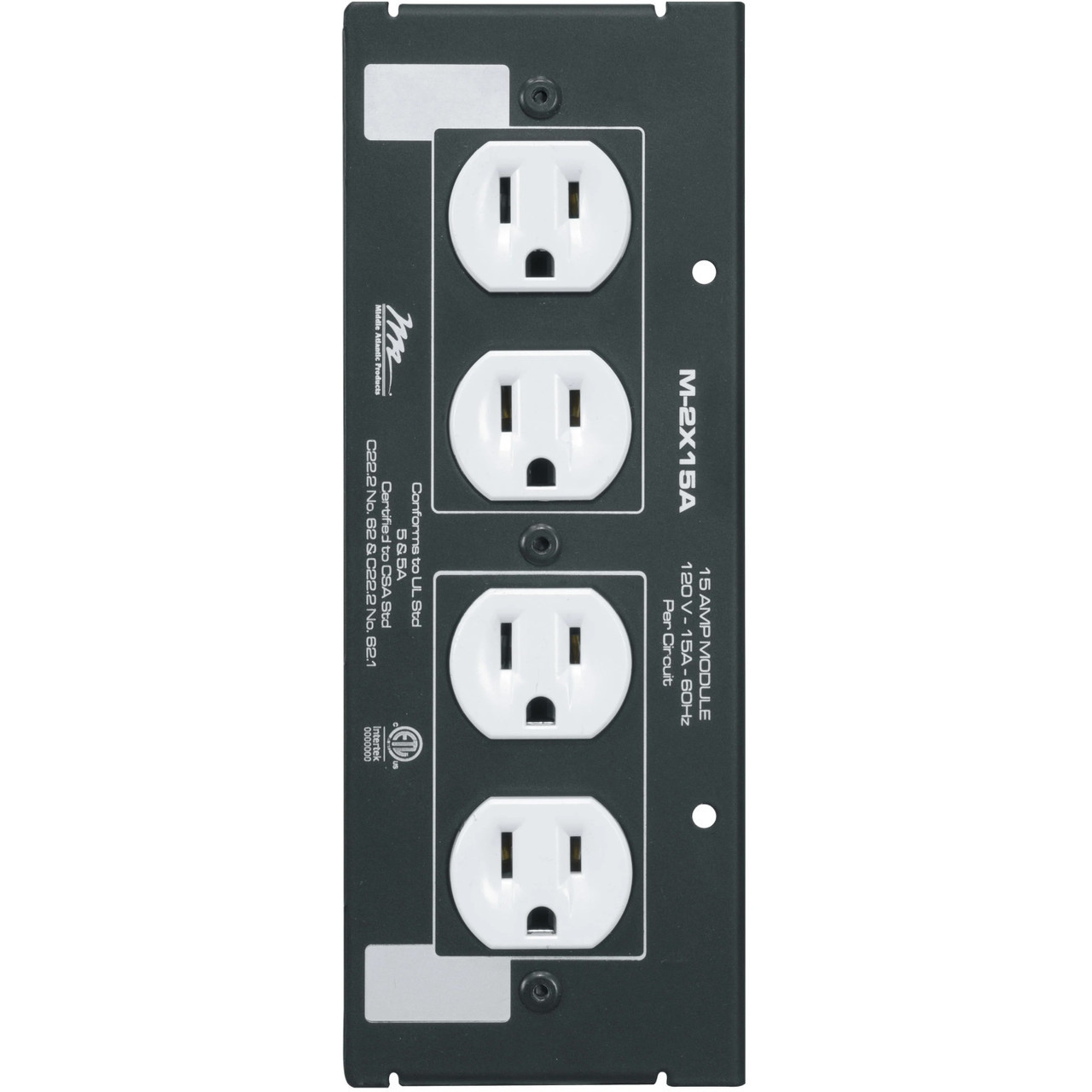 Middle Atlantic MPR Module, 15A, Double Duplex - M-2X15A