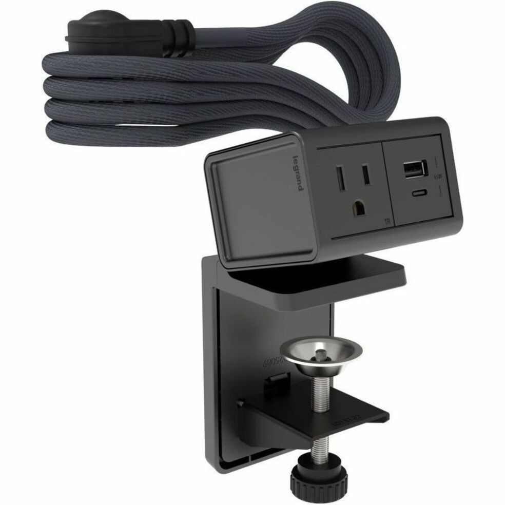 Wiremold DPC Series Dash 2-Cube Desktop Power Center - Graphite - D2RU6XRGC