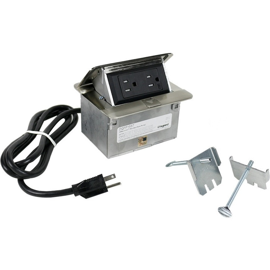 Wiremold Cord Ended deQuorum Single-Flip Up Unit - DQFP15ST