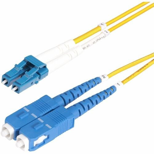 Startech 164Ft Lc/Sc-Upc Os2 Single Mode Fiber Cable Supports 10G Networks And Cwdm; 9/125µm Core/Cladding; 1260-1625Nm Laser Optimized; Lszh Jacket W/Molded Strain Reliefs; Bend Radius: 10Mm - SMLCSC-OS2-50M