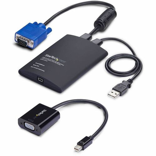 Startech Kvm Adapter Accesses Any Vga And Usb System And Includes A Mini Displayport Adapter; Instant Bios-Level Control; Share Troubleshooting Info With File Transfer/Video Capture - NOTECONS02-VGA-MDP
