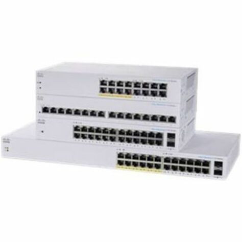 Cisco Refurbished 110 CBS110-24PP Ethernet Switch - 24 Ports - Gigabit Ethernet - 10/100/1000Base-T, 1000Base-X - 2 Layer Supported - Modular - 2 SFP Slots - 17.29 W Power Consumption - CBS110-24PP-NA-RF