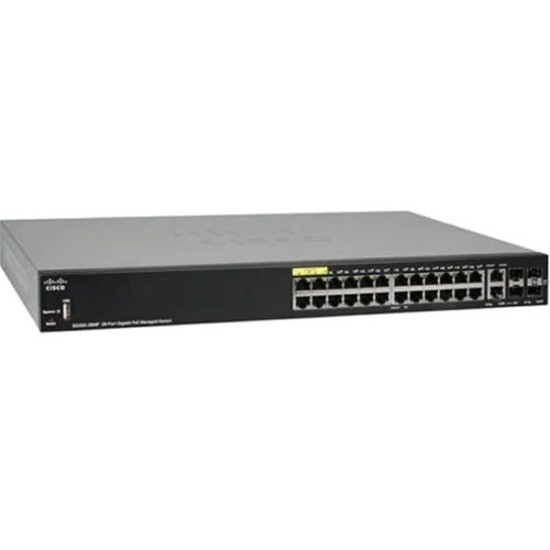 Cisco Refurbished SG350-28MP 28-Port Gigabit PoE Managed Switch - 26 Ports - Manageable - Gigabit Ethernet - 1000Base-T - SG350-28MP-K9EU-RF