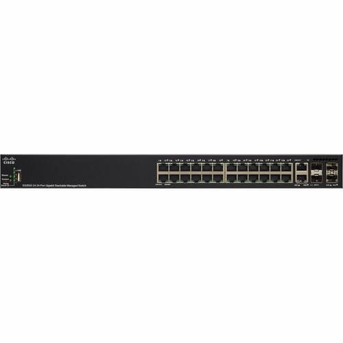 Cisco Refurbished SG350X-24 Layer 3 Switch - 24 Ports - Manageable - Gigabit Ethernet, 10 Gigabit Ethernet - 10/100/1000Base-T - SG350X-24-K9-CN-RF