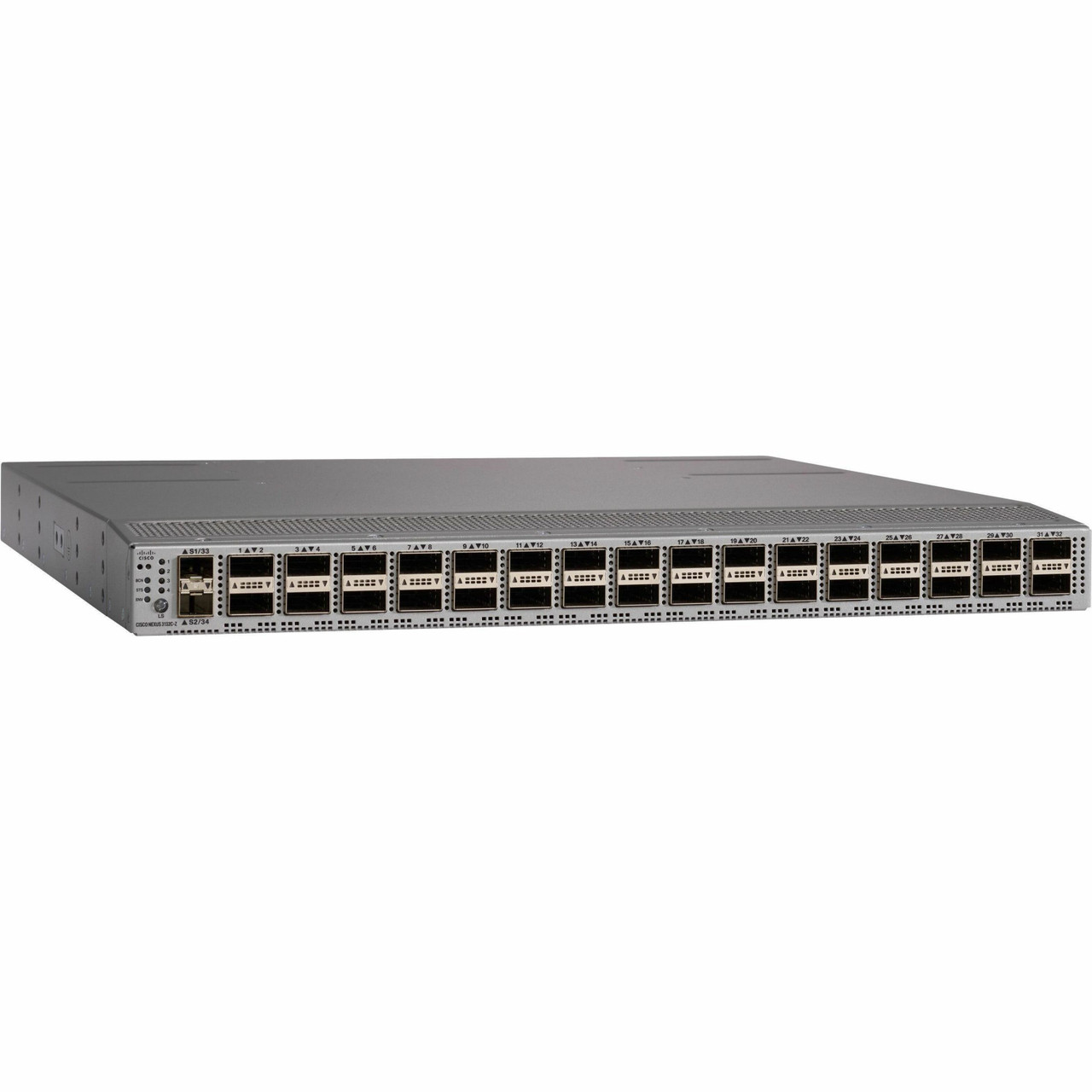 Cisco Refurbished Nexus 3132C-Z Switch with 32 QSFP28 Spare - Manageable - 10 Gigabit Ethernet, 100 Gigabit Ethernet - 10GBase-X, 100GBase-X - 3 Layer Supported - Modular - Optical Fiber - Rack-mountable - N3K-C3132C-Z-RF