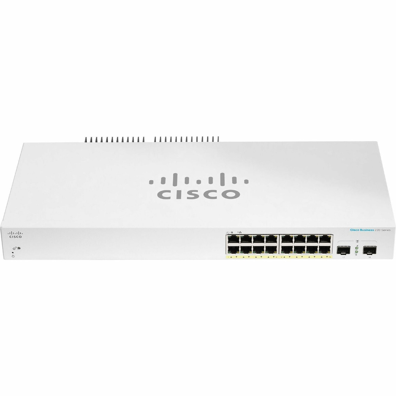 Cisco Refurbished Business CBS220-16P-2G Ethernet Switch - 16 Ports - Manageable - Gigabit Ethernet - 10/100/1000Base-T, 1000Base-X - CBS220-16P-2GNA-RF