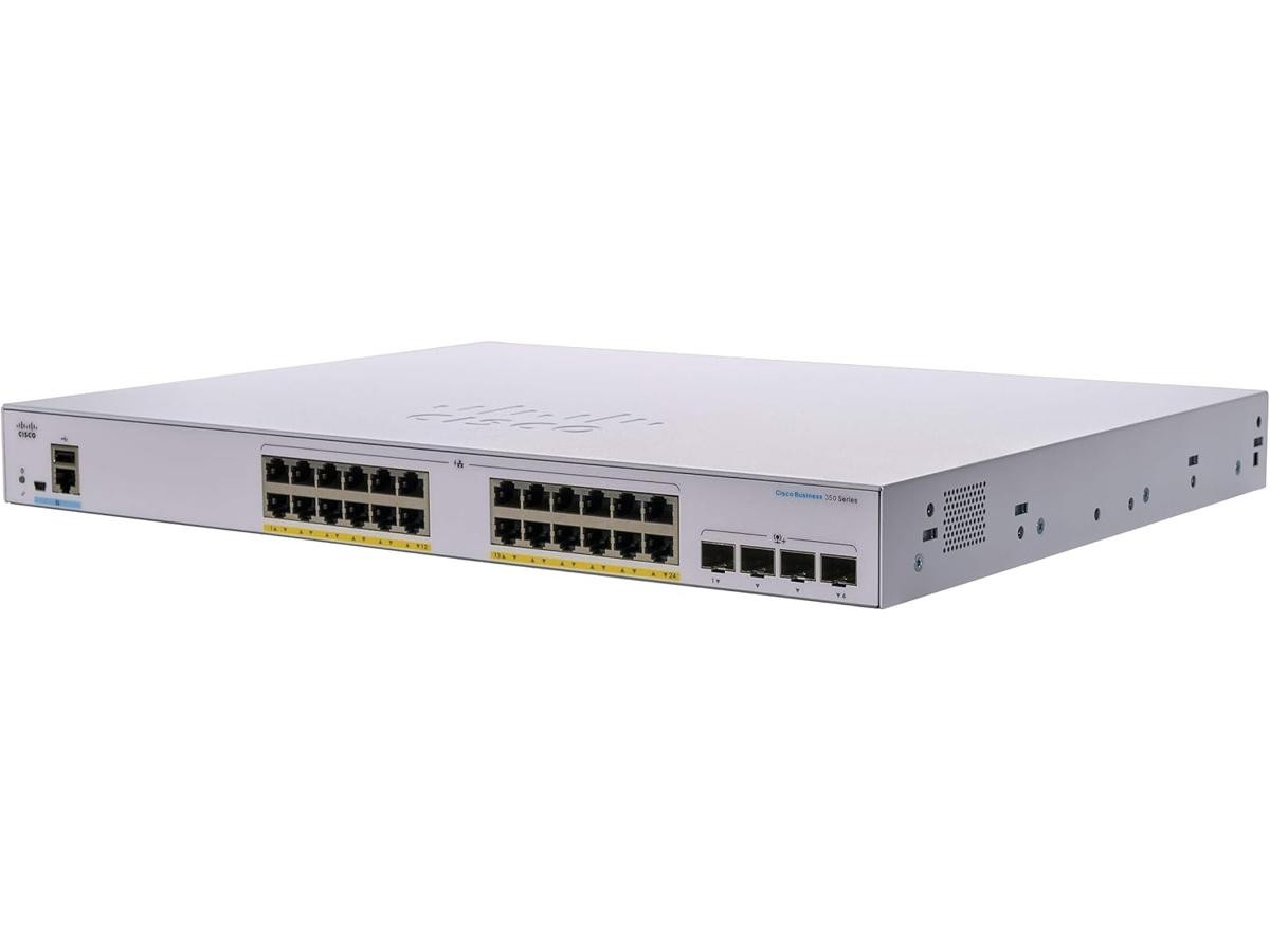 Cisco Refurbished  350 CBS350-24FP-4X Ethernet Switch - 24 Ports - Manageable - Gigabit Ethernet, 10 Gigabit Ethernet - 1000Base-T, 10GBase-X - CBS350-24FP4XEU-RF