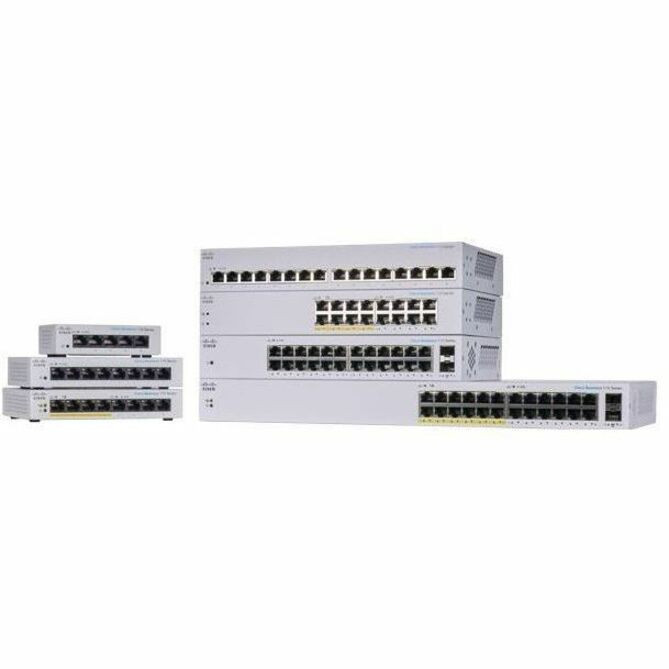 Cisco Refurbished 110 CBS110-24T Ethernet Switch - 24 Ports - Gigabit Ethernet - 10/100/1000Base-T, 1000Base-X - Refurbished - 2 Layer Supported - Modular - 2 SFP Slots - 16.34 W Power Consumption - Twisted Pair, Optical Fiber - CBS110-24T-EU-RF