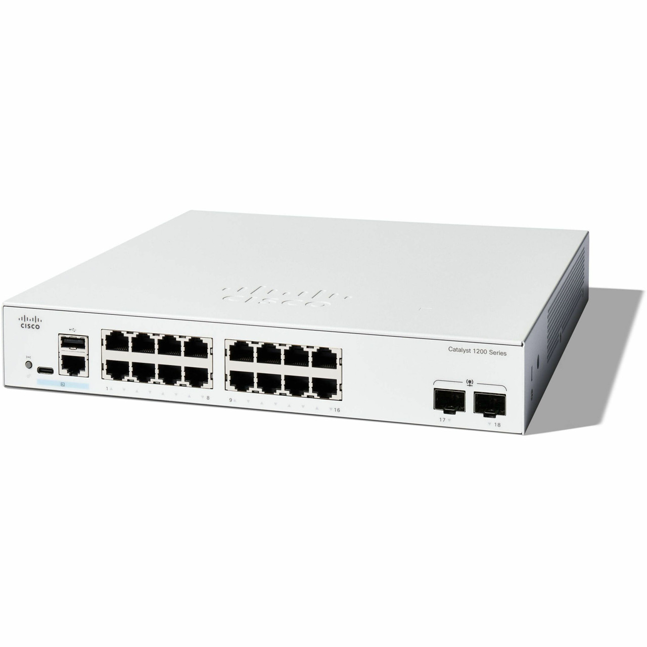 Cisco Refurbished Catalyst C1200-16T-2G Ethernet Switch - 16 Ports - Manageable - Gigabit Ethernet - 1000Base-X, 10/100/1000Base-T - C1200-16T-2G-RF