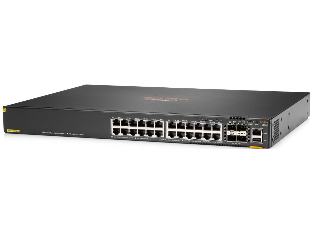 HPE Aruba Networking CX 6200F 24G 4SFP+ Switch - switch - Max. Stacking Distance 10 kms - 24 ports - managed - rack-mountable - JL724B#B2B