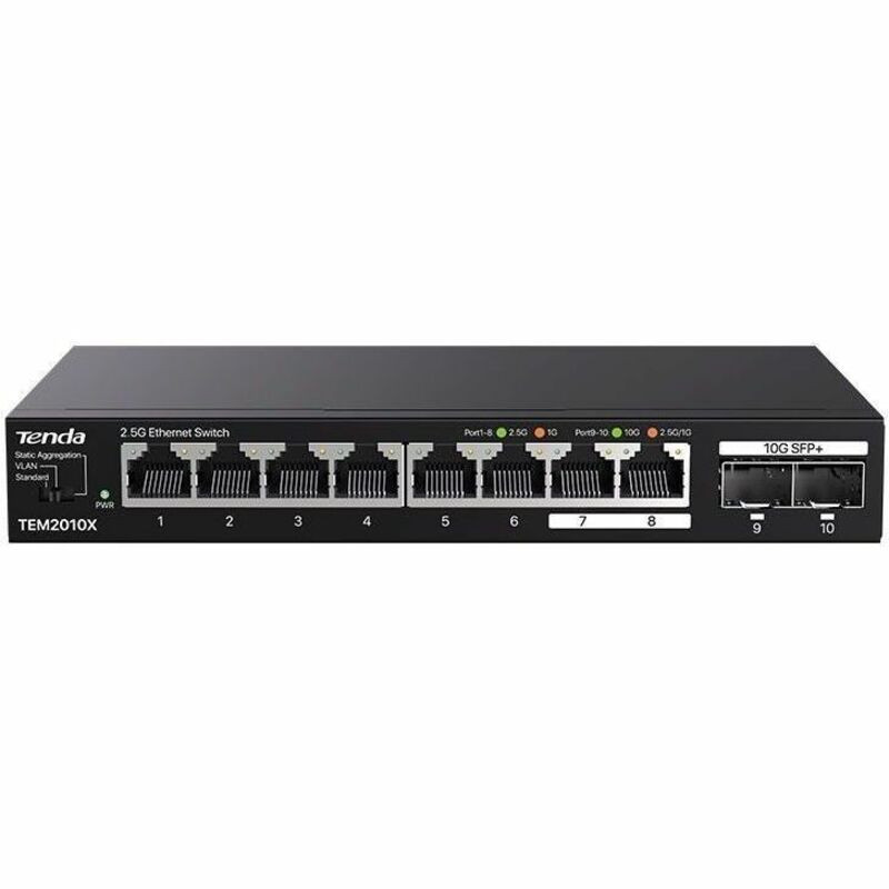 Tenda 8-Port 2.5G Ethernet Switch With 2*10G SFP + Slots - TEM2010X