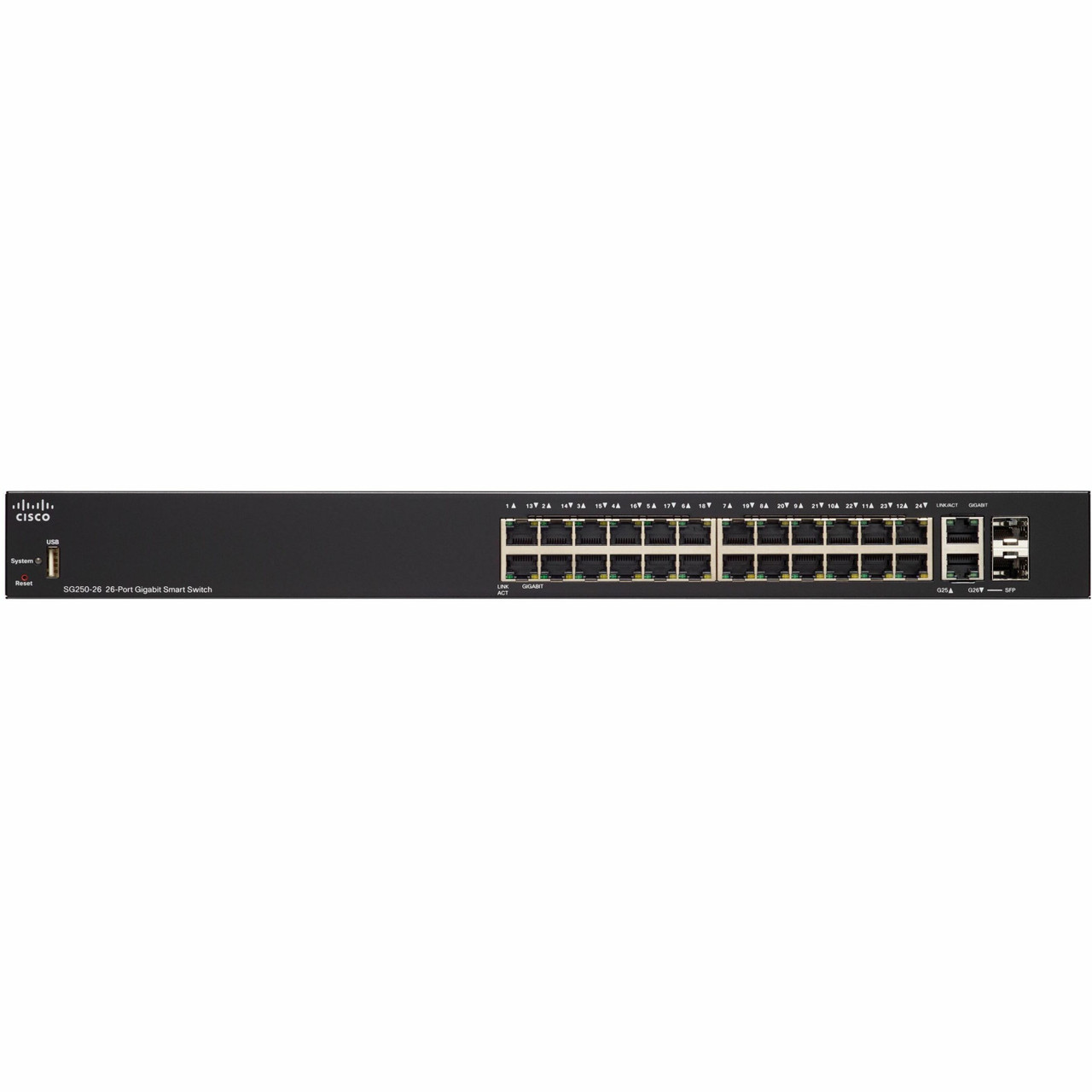 Cisco Refurbished SG250-26 26-Port Gigabit Smart Switch - 26 Ports - Gigabit Ethernet - 10/100/1000Base-TX  - SG250-26-K9-CN-RF