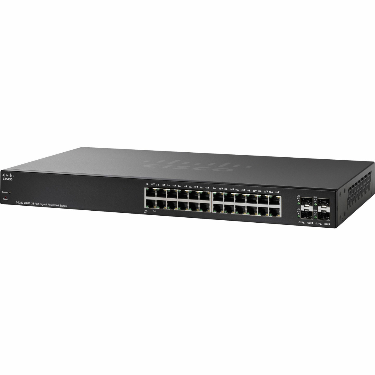 Cisco Refurbished   SG220-28MP 28-Port Gigabit PoE Smart Switch - 24 Ports - Manageable - Gigabit Ethernet - SG220-28MP-K9NA-RF