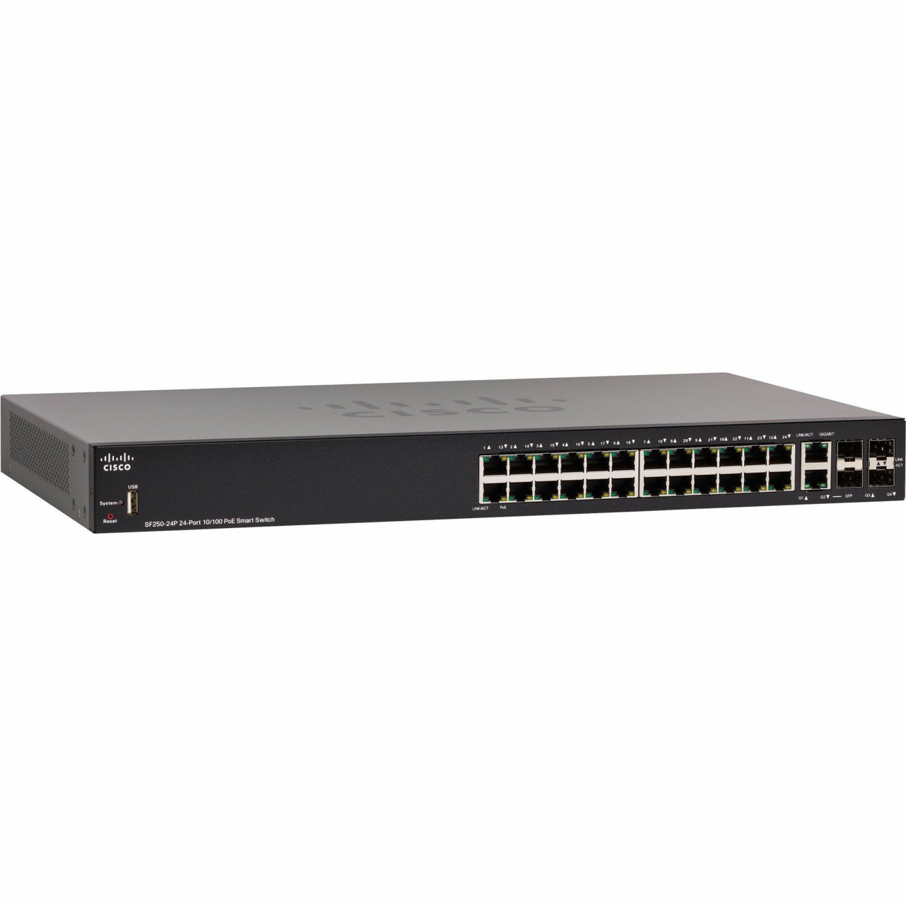 Cisco Refurbished SF250-24P Ethernet Switch - 24 Ports - Manageable - Fast Ethernet, Gigabit Ethernet - SF250-24P-K9-UK-RF