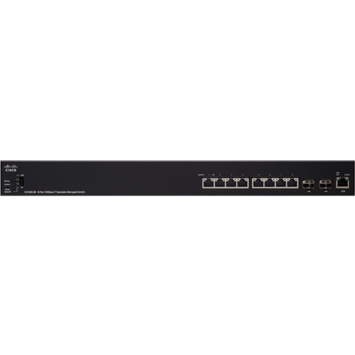 Cisco Refurbished SX350X-08 8-Port 10GBase-T Stackable Managed Switch - 8 Ports - Manageable - 10 Gigabit Ethernet - 10GBase-T - SX350X-08-K9-EU-RF