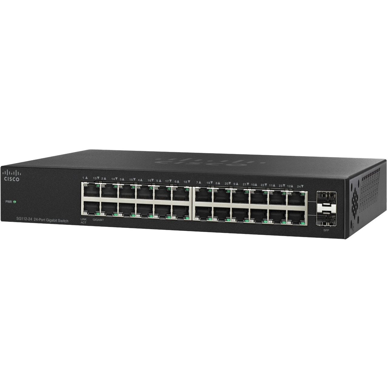 Cisco Refurbished  SG112-24 Compact 24-Port Gigabit Switch - 24 Ports - Gigabit Ethernet - 10/100/1000Base-T - SG112-24-AU-RF