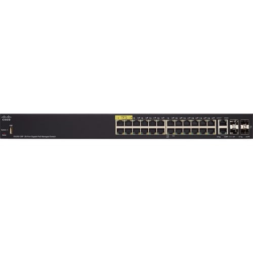 Cisco Refurbished SG350-28P Ethernet Switch - 28 Ports - Manageable - Gigabit Ethernet - 1000Base-X, 1000Base-T - SG350-28P-K9-CN-RF