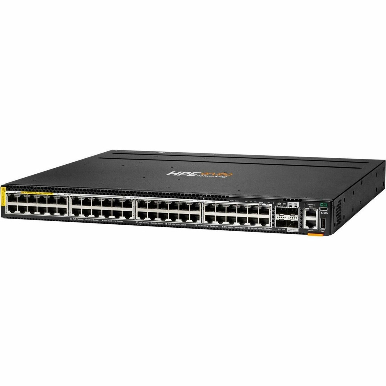Aruba 6300L Ethernet Switch - 48 Ports - Manageable - 50 Gigabit Ethernet, 25 Gigabit Ethernet, 5 Gigabit Ethernet - S3L76-61001
