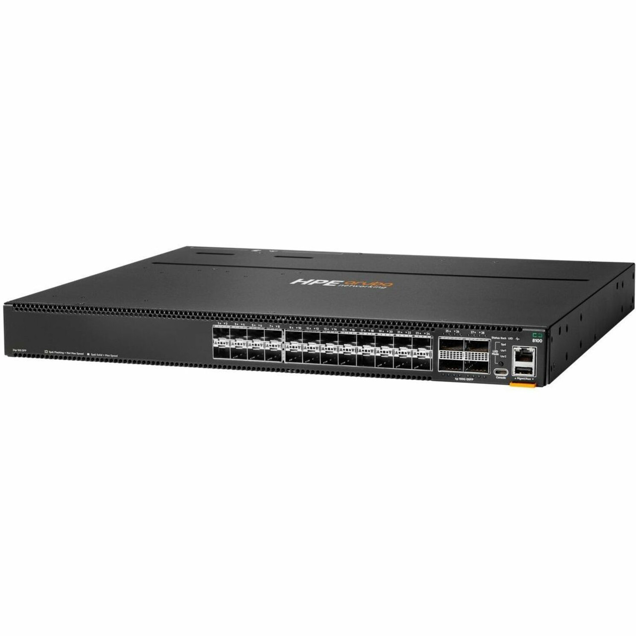 Aruba CX 8100 24XF4C Ethernet Switch - Manageable - 10 Gigabit Ethernet, 100 Gigabit Ethernet - R9W86A#AC3