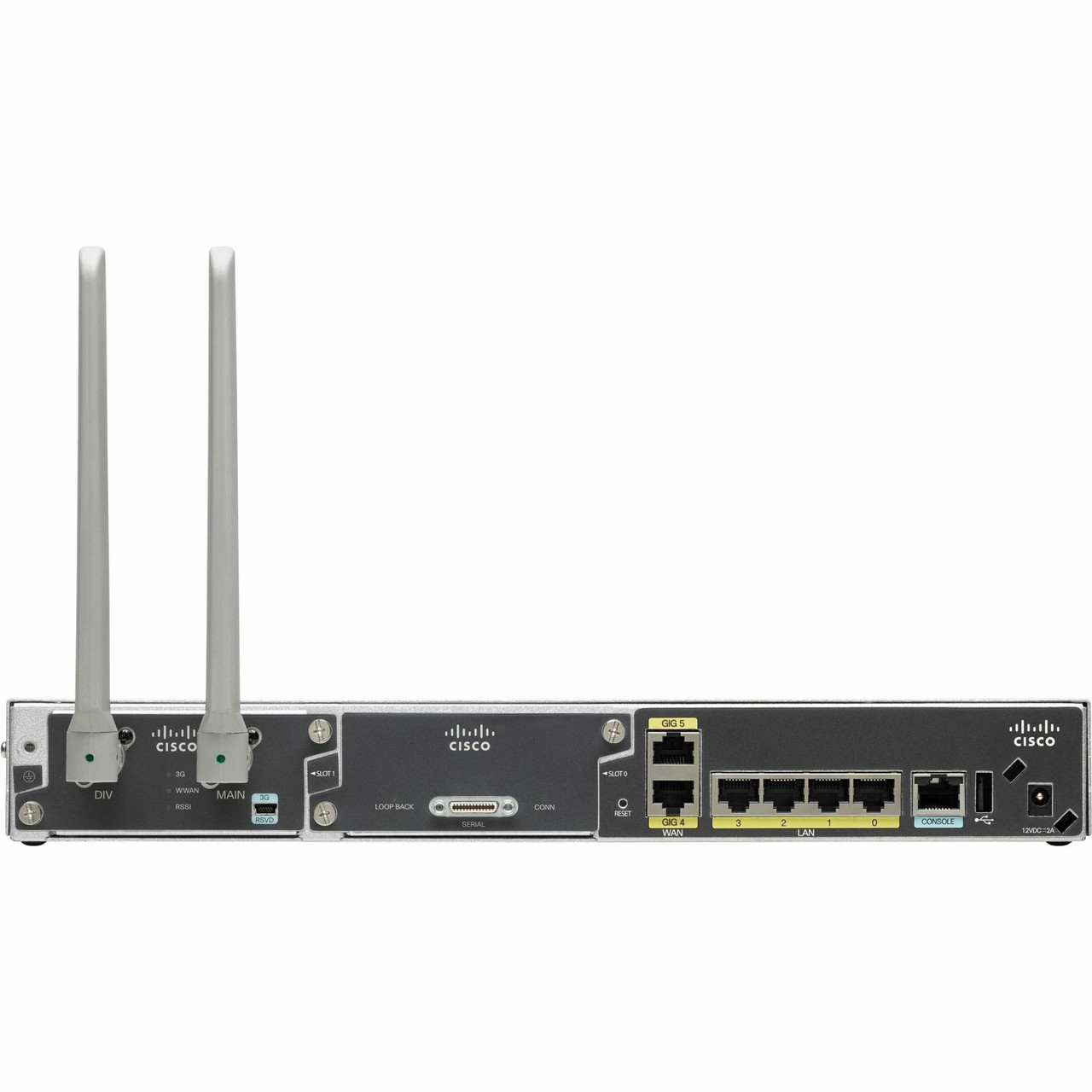 Cisco C841M-4X Router - Refurbished - 5 Ports - 4 RJ-45 Port(s) - 2 WAN Port(s) - Slots512 MB - Gigabit Ethernet - IEEE 802.1Q, IEEE 802.1x, IEEE 802.1D - Rack-mountable, Wall Mountable, Desktop - 1 Year -  C841M-4XJAIS/K9-RF