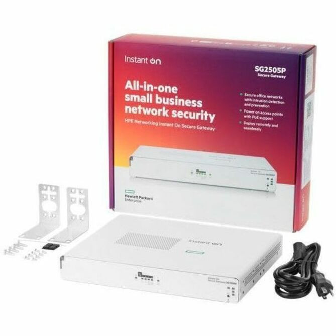 HPE Networking Instant On Secure Gateways - 5 Ports - 4 RJ-45 Port(s) - 1 WAN Port(s) - PoE Ports - Slots4 GB - 2.5 Gigabit - S0G34A#ABA