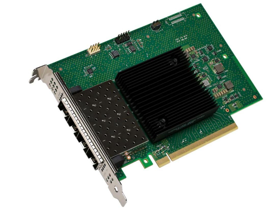 Cisco Refurbished Intel E810XXVDA4L 4x25/10GBE SFP28 PCIe NIC - PCI Express 4.0 x16 - 25 Gbit/s Data Transfer Rate - Intel E810 XXVDA4L - 4 Port(s) - Optical Fiber - Full-Height Bracket Height - 25GBase-X - SFP28  - UCSC-P-I8Q25GFD-RF